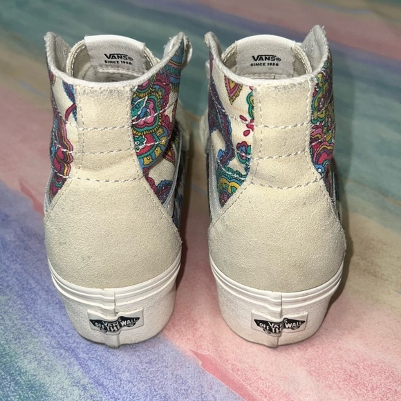 Vans Sk8-Hi Tapered Paisley Bloom Turtledove Platform Women's size 9.5 - Picture 5 of 8